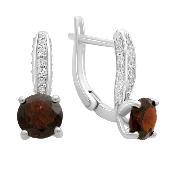 Серебряные серьги с гранатом 2.21ct