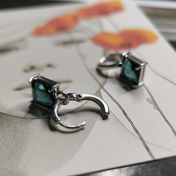 Серебряные серьги с топазом Лондон Блю 3.95ct