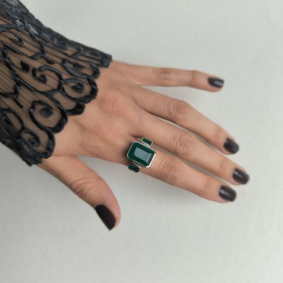 Серебряное кольцо с агатом 7.162ct