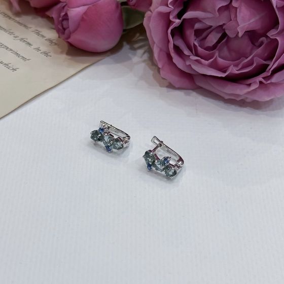 Серебряные серьги с топазом Лондон Блю 1.333ct, топазом