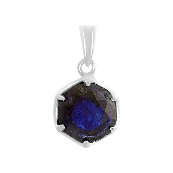 Серебряная подвеска с сапфиром 4.01ct