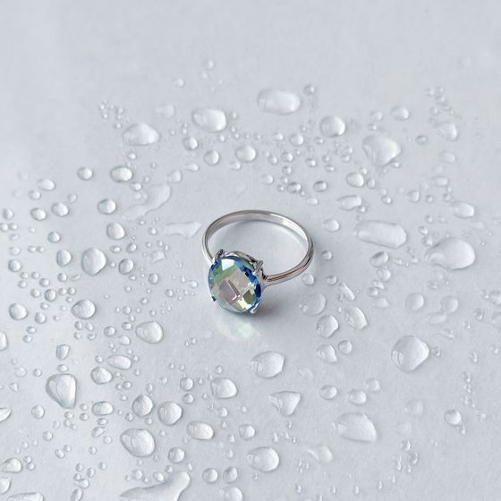 Серебряное кольцо с мистик топазом 7.19ct