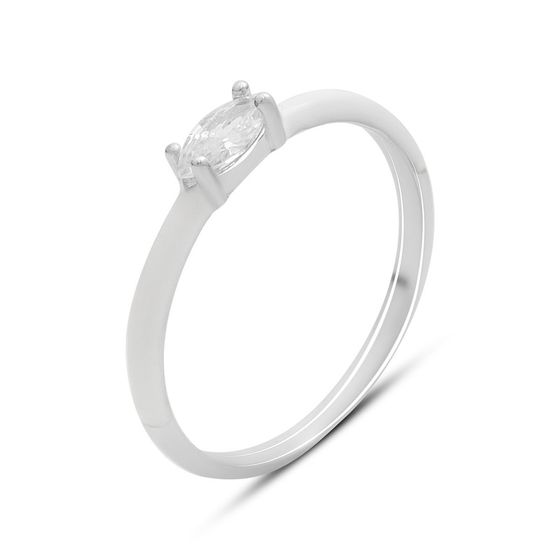 Серебряное кольцо с фианитами, емаллю