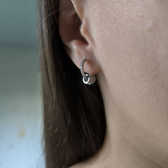 Серебряные серьги с фианитами