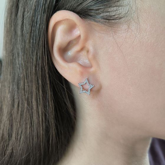 Серебряные серьги с фианитами