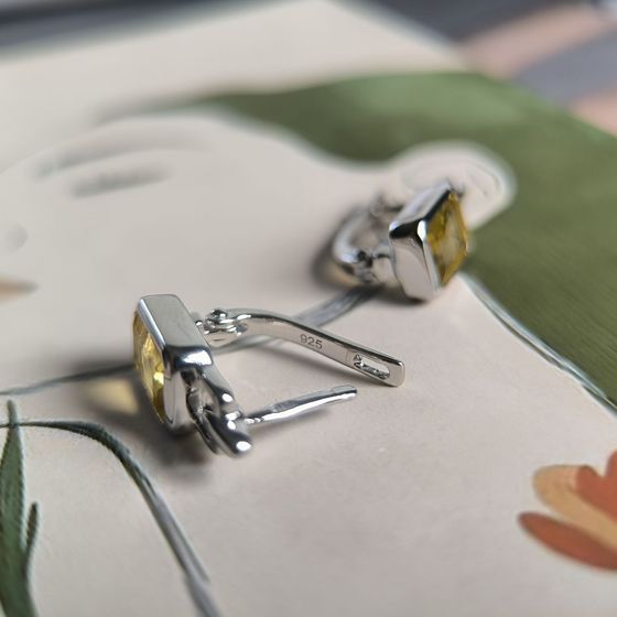 Серебряные серьги с цитрином nano 2.333ct