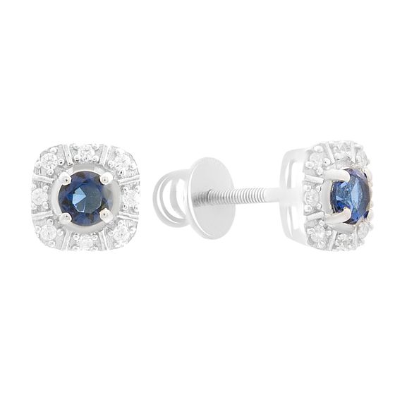 Серебряные серьги с сапфиром nano 0.64ct