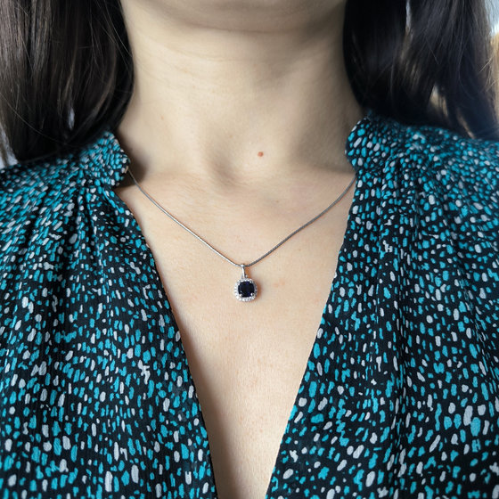 Серебряная подвеска с сапфиром nano 1.099ct