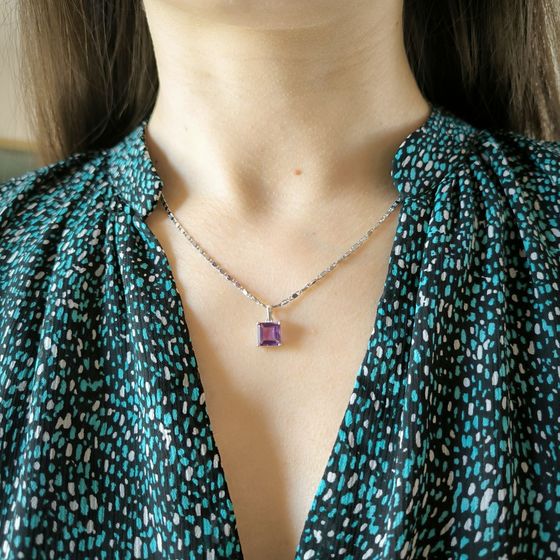 Серебряная подвеска с аметистом 1.738ct