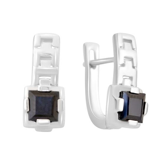 Серебряные серьги с сапфиром 1.608ct