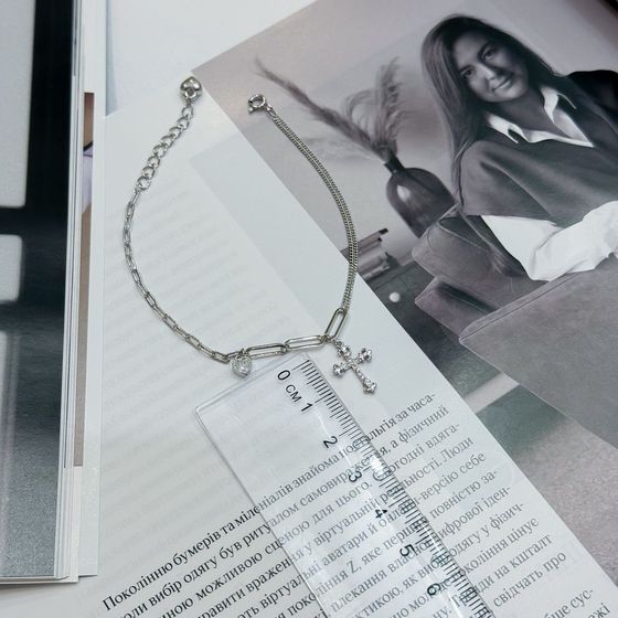 Серебряный браслет с фианитами