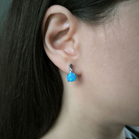 Серебряные серьги с опалом 1.873ct