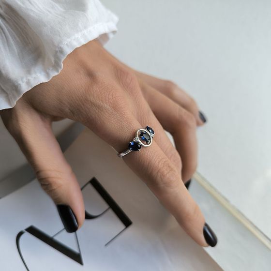 Серебряное кольцо с сапфиром nano 1.05ct