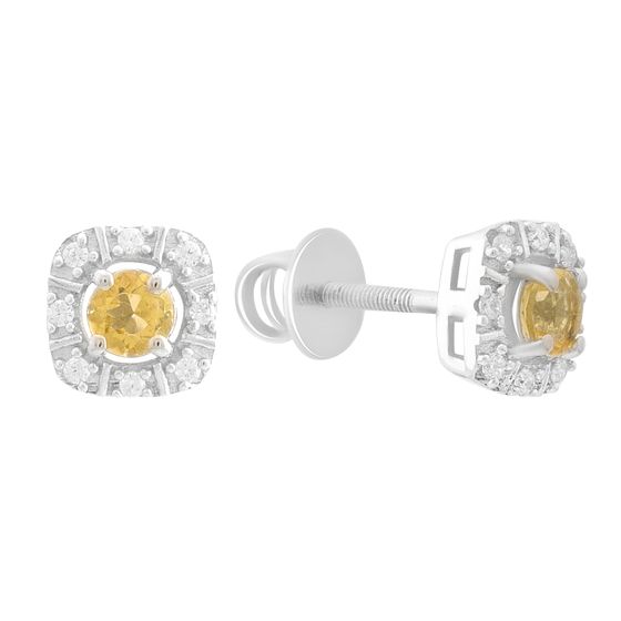 Серебряные серьги с цитрином nano 0.665ct