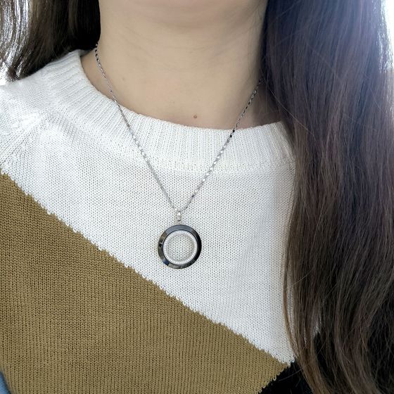 Серебряная подвеска с керамикой