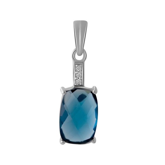 Серебряная подвеска с топазом Лондон Блю 2.71ct