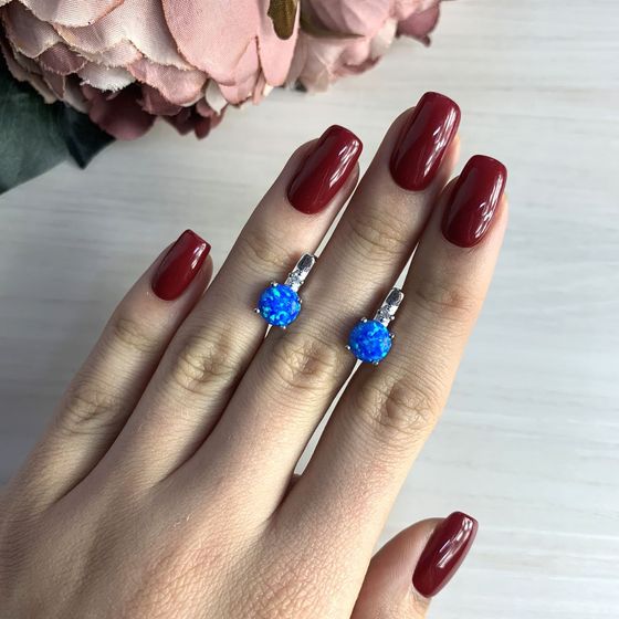 Серебряные серьги с опалом 1.707ct