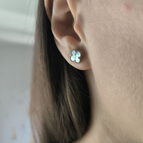 Серебряные серьги с перламутром