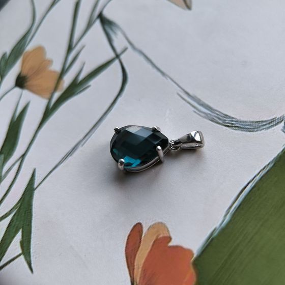Серебряная подвеска с топазом Лондон Блю 3.363ct