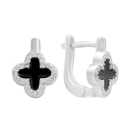 Серебряные серьги с емаллю