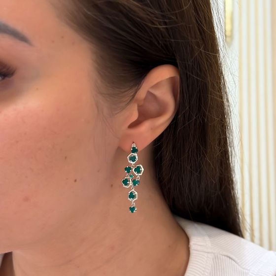 Серебряные серьги с агатом 3.177ct