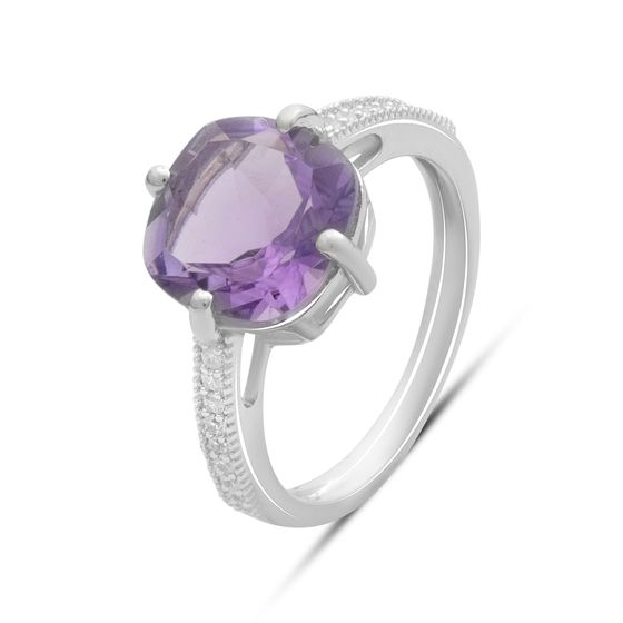 Серебряное кольцо с аметистом 3.923ct