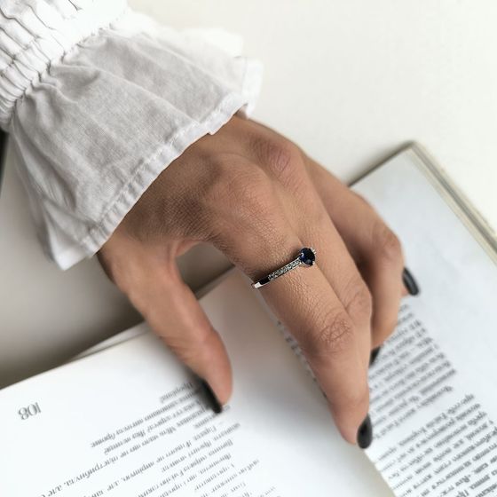 Серебряное кольцо с сапфиром nano 0.526ct