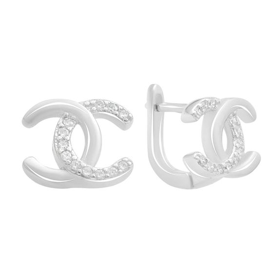 Серебряные серьги с фианитами