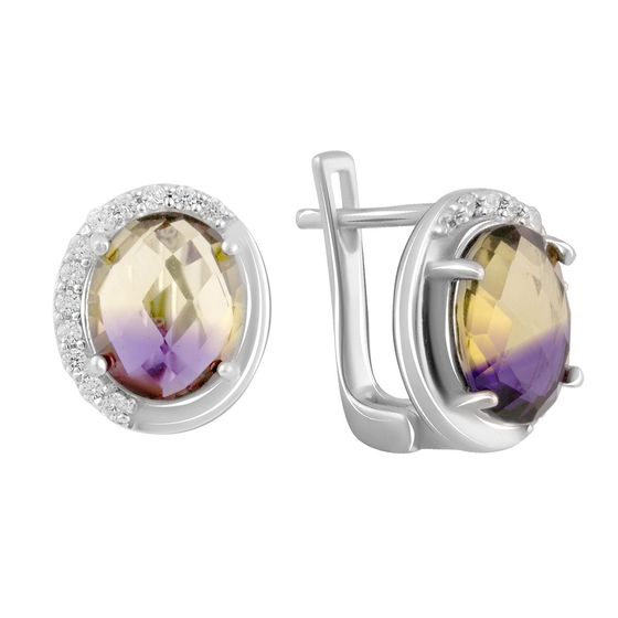 Серебряные серьги с аметрином nano 3.04ct
