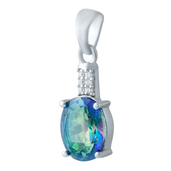 Серебряная подвеска с мистик топазом 1.936ct