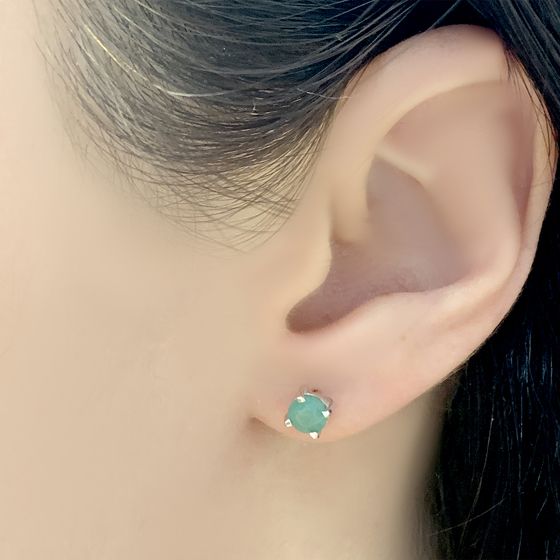 Серебряные серьги с изумрудом 0.892ct
