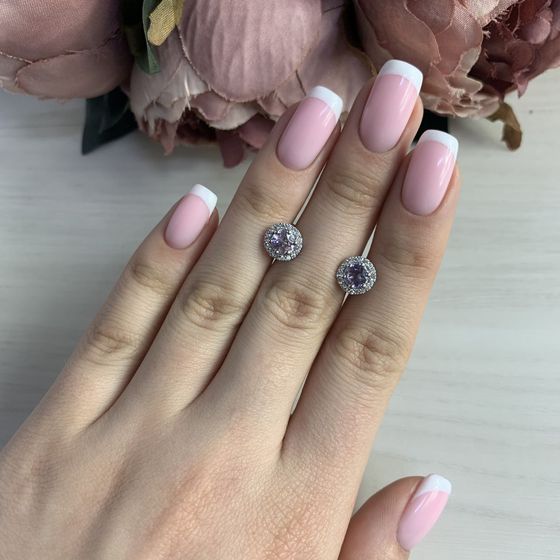 Серебряные серьги с аметистом