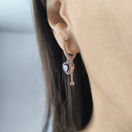 Серебряные серьги с гранатом nano 1.61ct