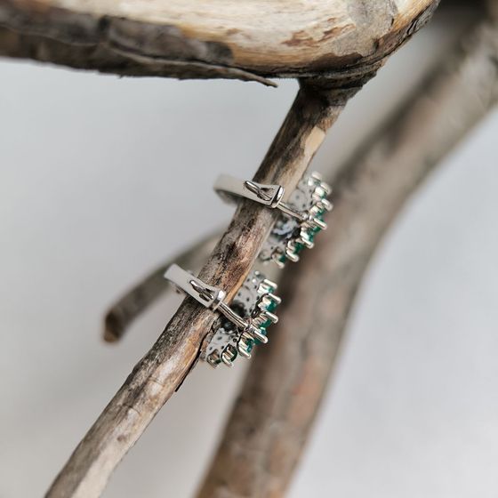 Серебряные серьги с агатом 1.86ct