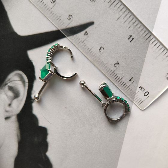 Серебряные серьги с агатом 2.335ct