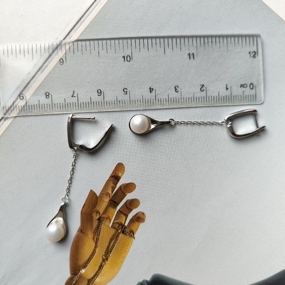 Серебряные серьги с жемчугом