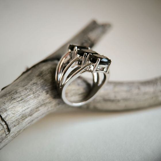 Серебряное кольцо с раухтопазом (дымчатым кварцем) 5.433ct