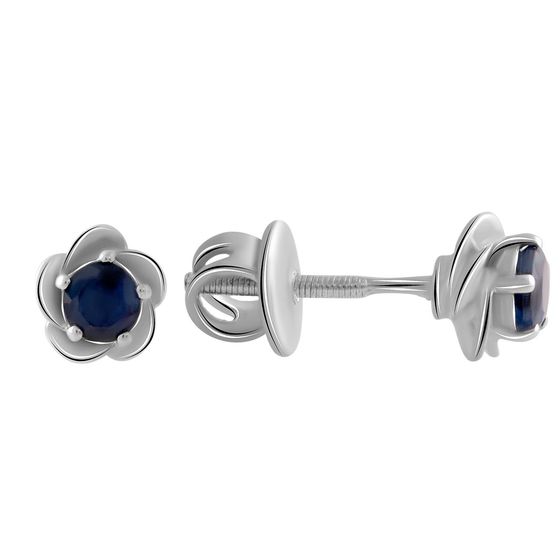 Серебряные серьги с сапфиром 0.69ct Серебряные серьги с сапфиром 0.69ct
