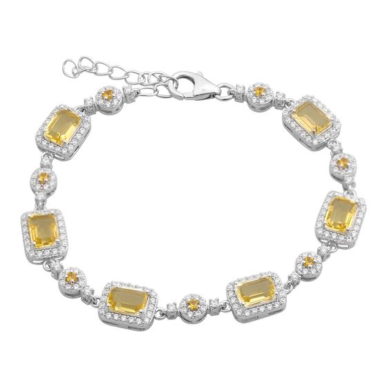 Серебряный браслет с цитрином nano 8.51ct