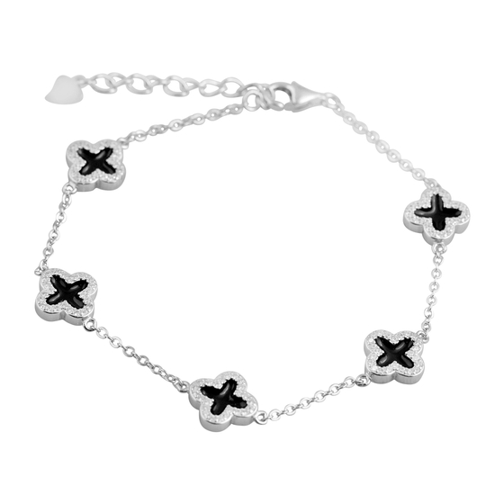 Серебряный браслет с фианитами