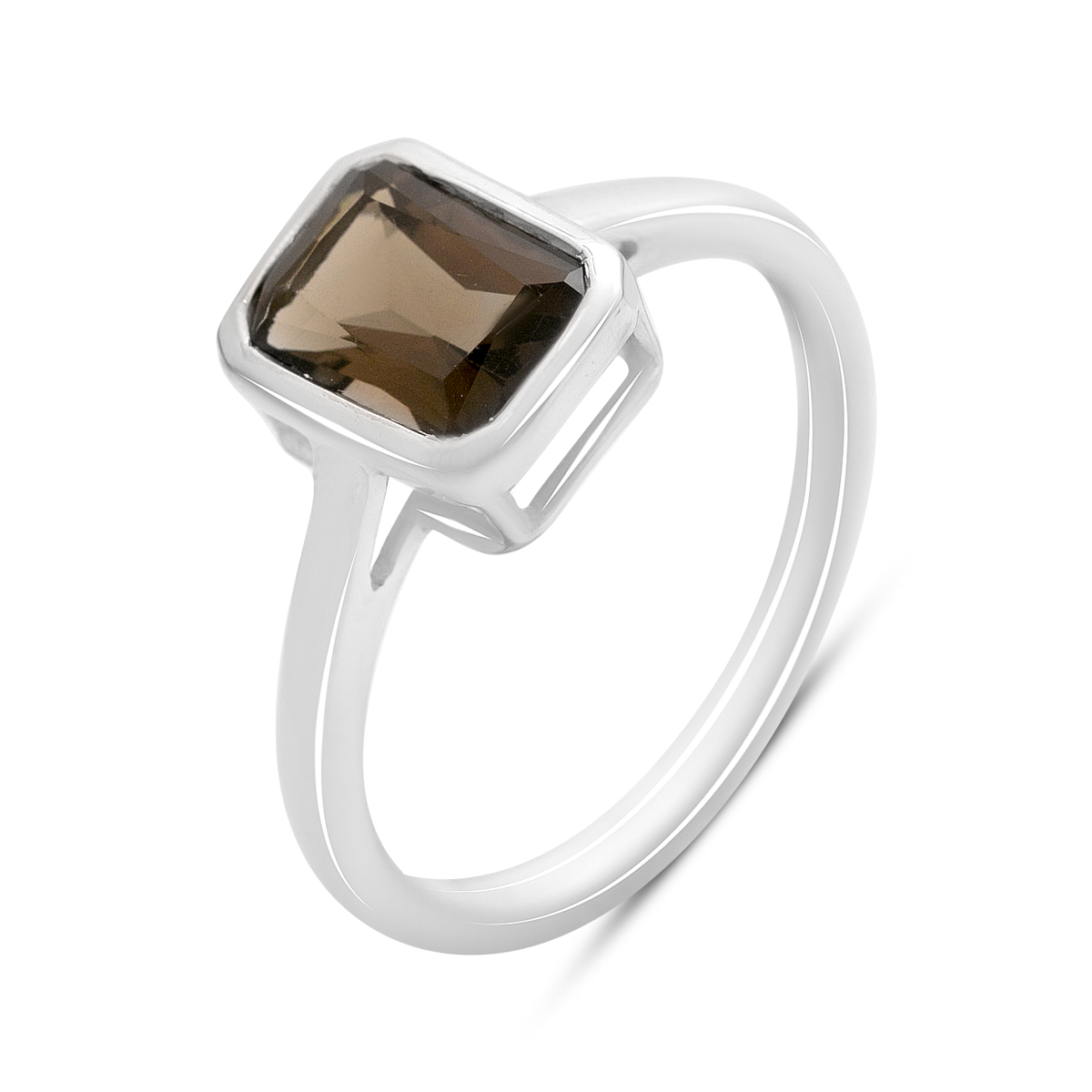 Серебряное кольцо с раухтопазом (дымчатым кварцем) 1.413ct