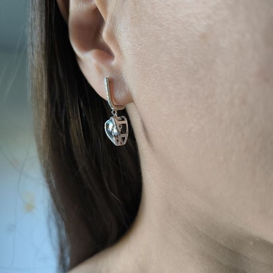 Серебряные серьги с фианитами