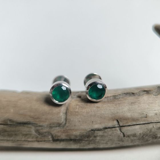 Серебряные серьги с агатом 0.917ct