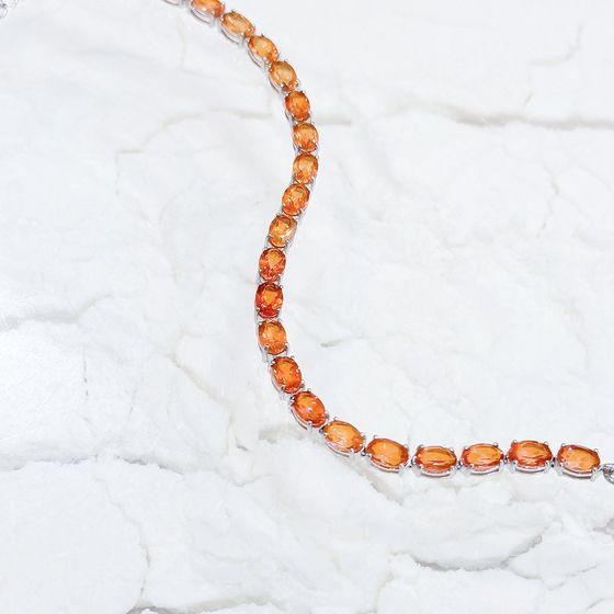 Серебряный браслет с золотим кварцем