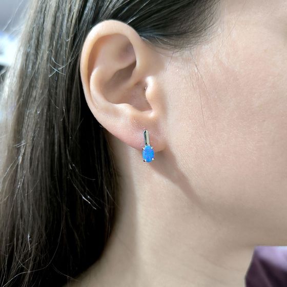 Серебряные серьги с опалом 0.605ct