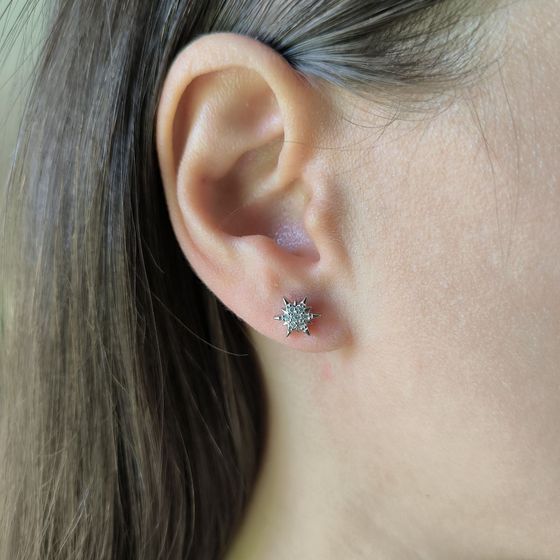 Серебряные серьги с фианитами