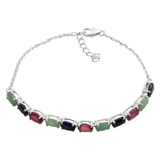 Серебряный браслет с рубином