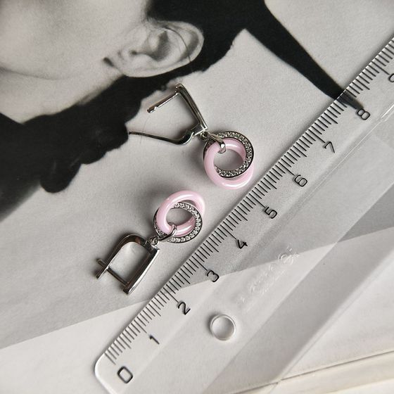 Серебряные серьги с керамикой