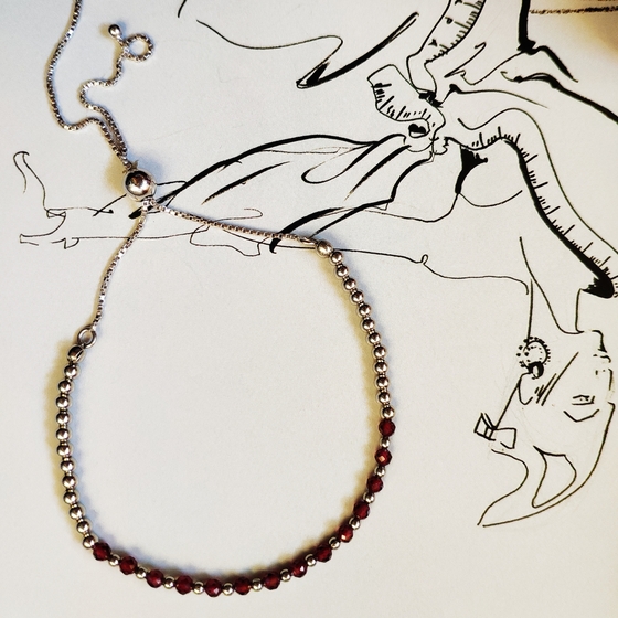 Серебряный браслет с гранатом 13.62ct