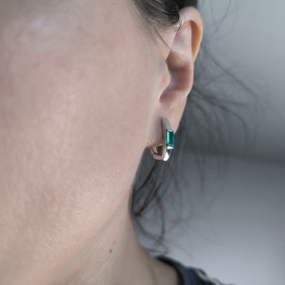 Серебряные серьги с агатом 1.023ct